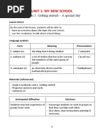 Unit 1: My New School: Lesson 1: Getting Started - A Special Day