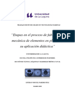 Etapas en El Proceso de Fabricacion Mecanica de Elementos en Plastico y Su Aplicacion Didactica.