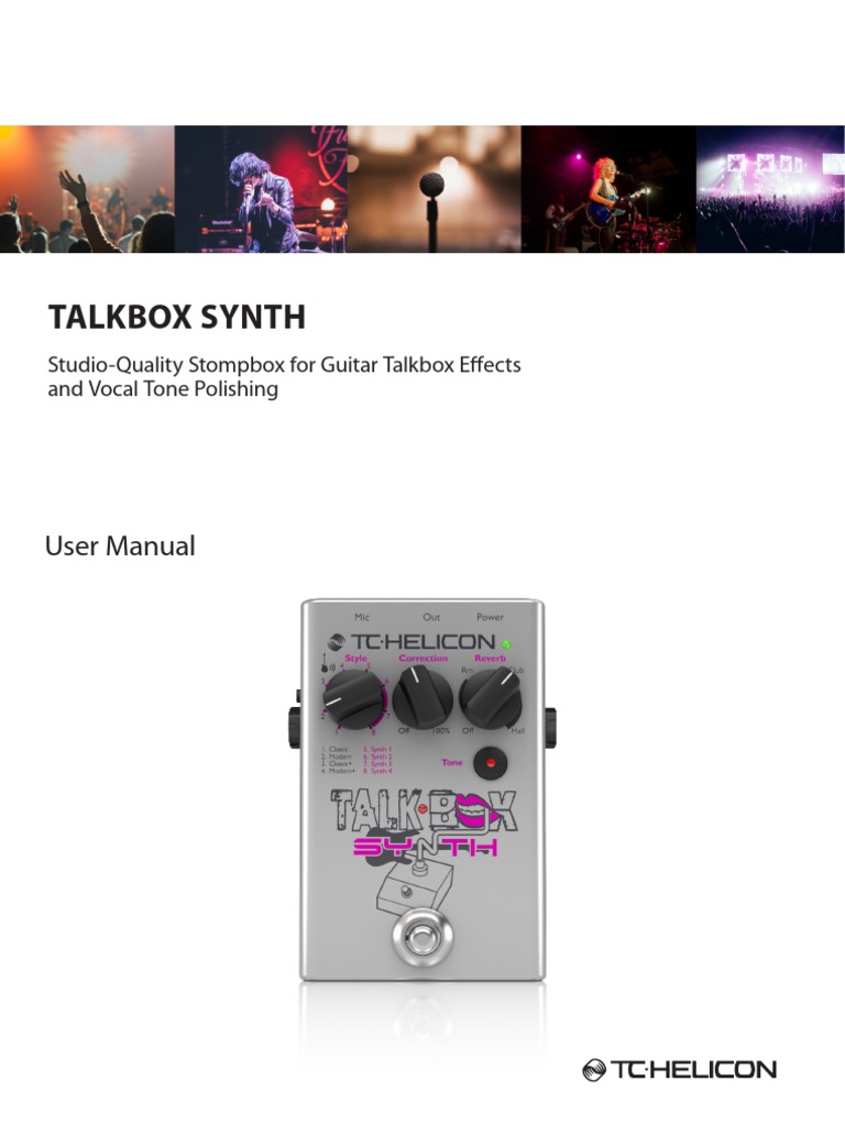 Talkbox Synth User Manual PDF Microphone Sound Production