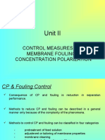 Unit II: Control Measures For Membrane Fouling & Concentration Polarization