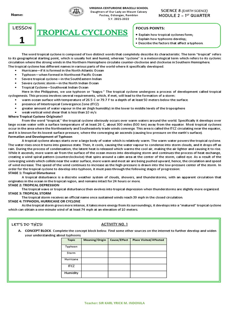 Science 8 - Module 2 Week 3 | PDF | Tropical Cyclones | Typhoon
