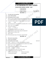 Junior Inter Model Paper - 2020 Chemistry