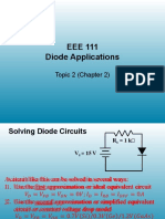 EEE 111 Diode Applications: Topic 2 (Chapter 2)