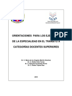 Orientaciones para Los Ejercicios de La Especialidad en El Trnsito A Categoras Docentes Superiores