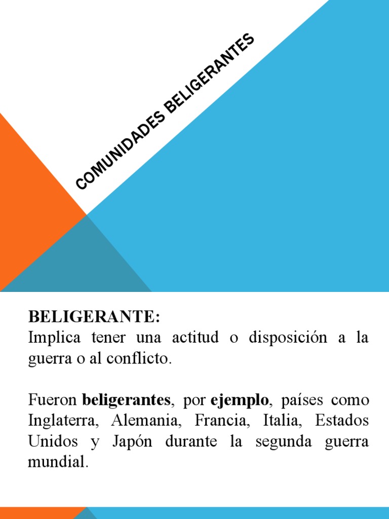 Las comunidades beligerantes y el estatus jurídico de beligerante | PDF ...
