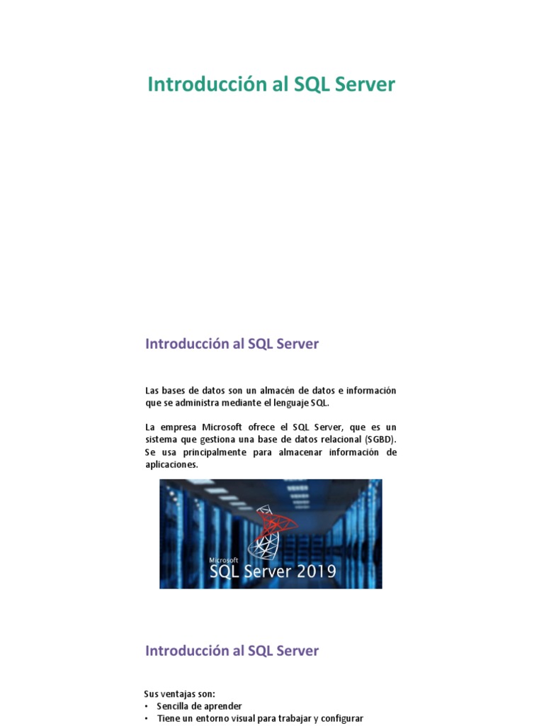 Guía Básica de SQL Server y MER | PDF | Bases de datos | SQL