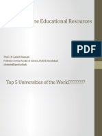 Access To Online Educational Resources: Prof. Dr. Zahid Hussain