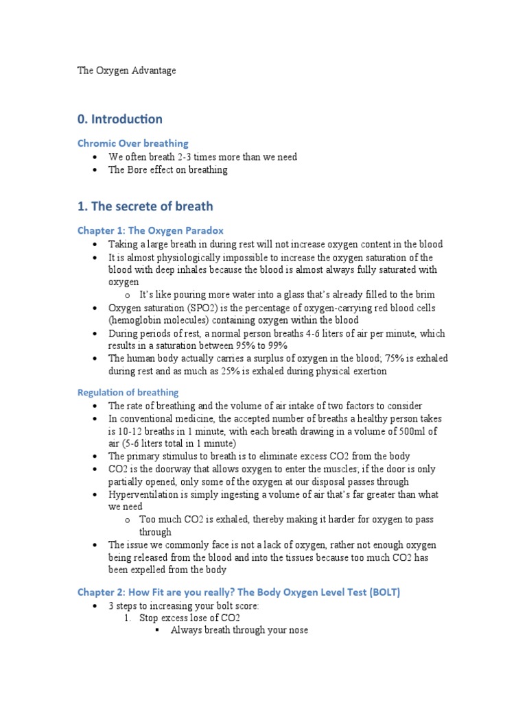 The Oxygen Advantage PDF Breathing Blood