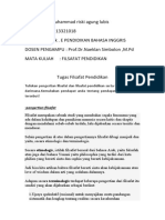 Tugas filsafat pendidikan