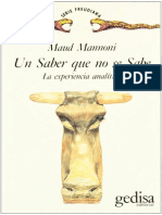 Un Saber Que No Se Sabe La Experiencia Analitica Maud Mannoni PDF