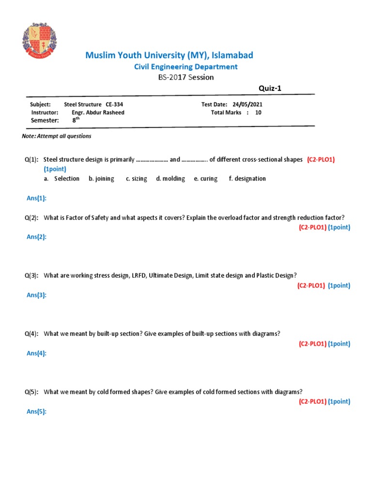 Quiz No1 | PDF | Technology & Engineering