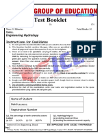 Test Booklet: Engineering Hydrology