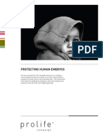 Pro Life Campaign Human Embryo Briefing Document 2010