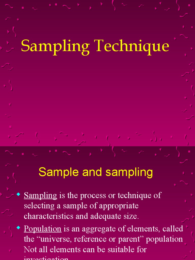 Sampling | PDF | Sampling (Statistics) | Stratified Sampling