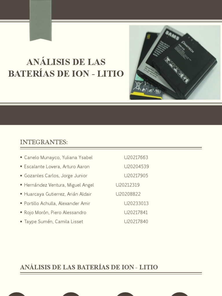 Análisis de Baterías de Ion-Litio | PDF | Batería de iones de litio | Ánodo