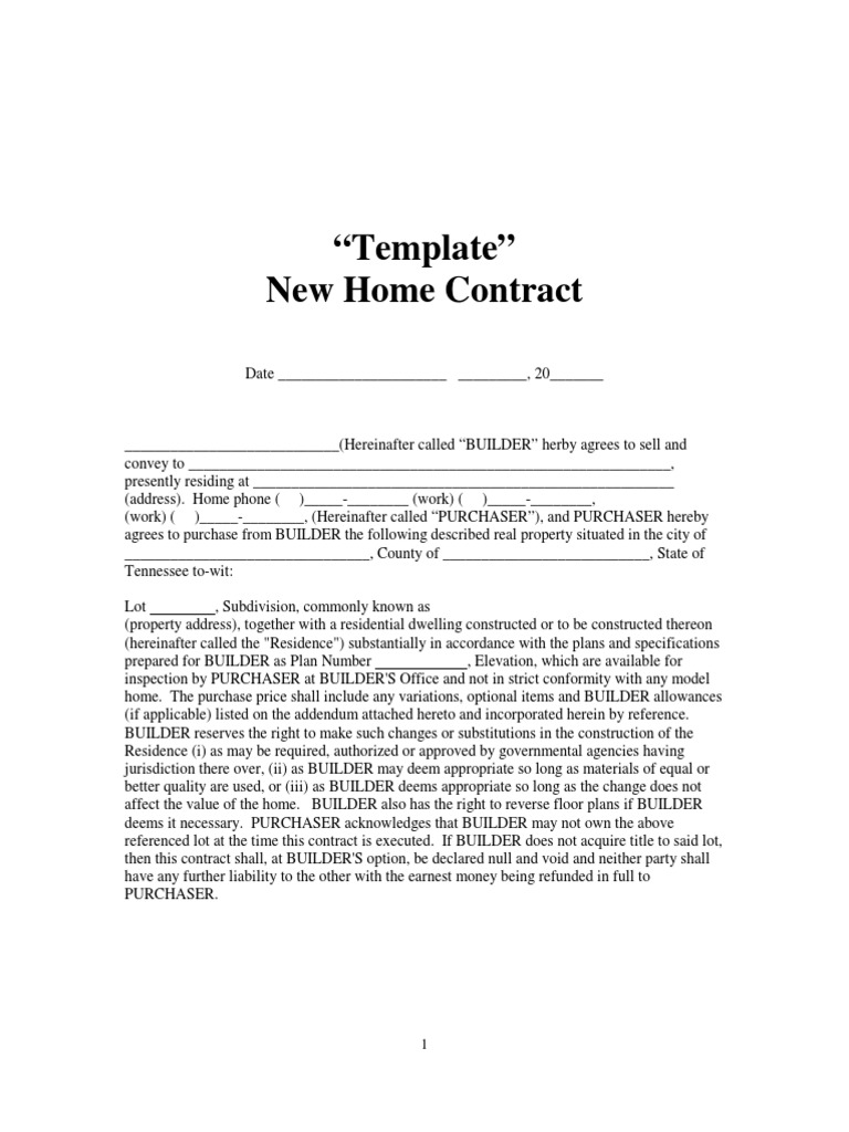 New Home Contract Template | PDF | Arbitral Tribunal | Loans