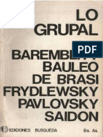 Bauleo, Brasi, Pavlovsky, Baremblitt, Frydlewsky, Saidón (1975) - Lo Grupal 1. Ed. AYLLU