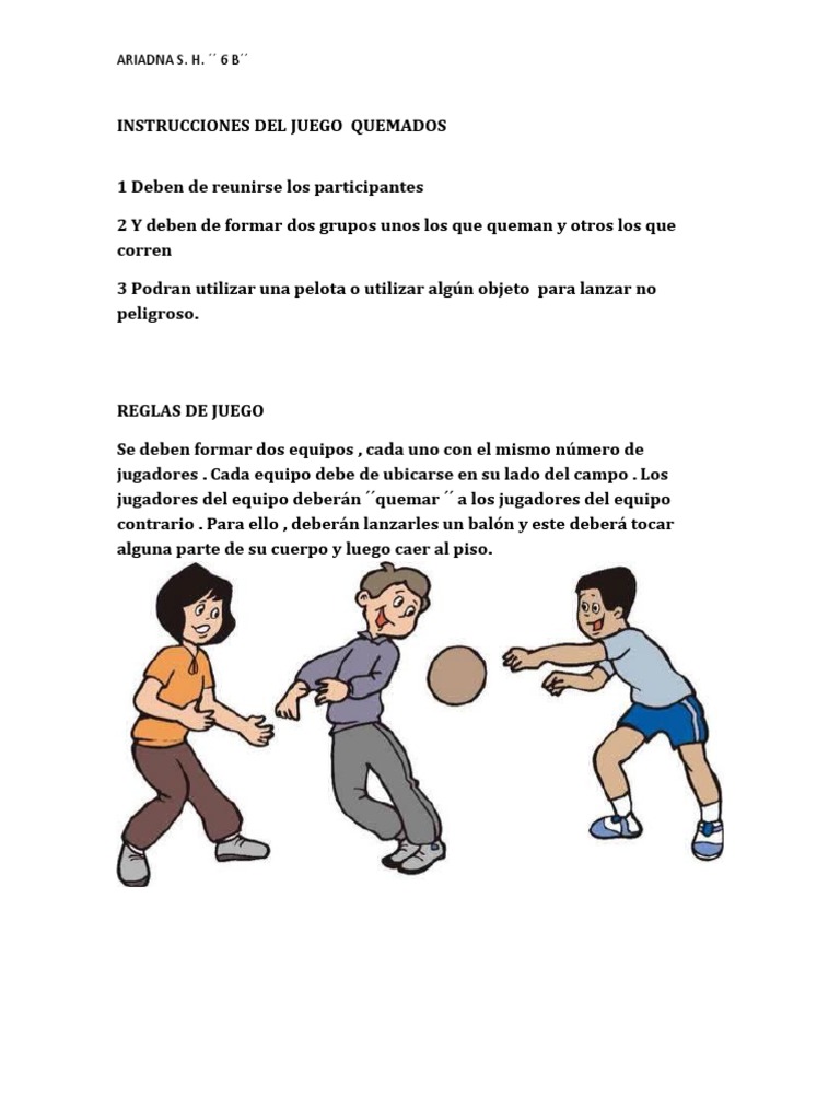 Instrucciones Del Juego Quemados PDF