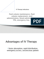 Fluid Volume Maintenance, Fluid Volume Replacement, Med Administration, Blood Administration, TPN, Emergency Line