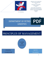 Principles of Management: Department of Petroleum Logistics