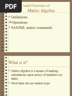 3 - 3 An Useful Overview Of: Definitions Operations SAS/IML Matrix Commands