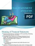 Financial Statement Analysis: Presented By: Manu Dadu Priyanka Goyal