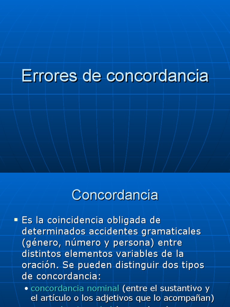 Errores de Concordancia | PDF | Verbo | Plural