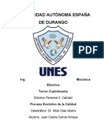Universidad Autónoma de Durango Calidad Proceso Evolutivo