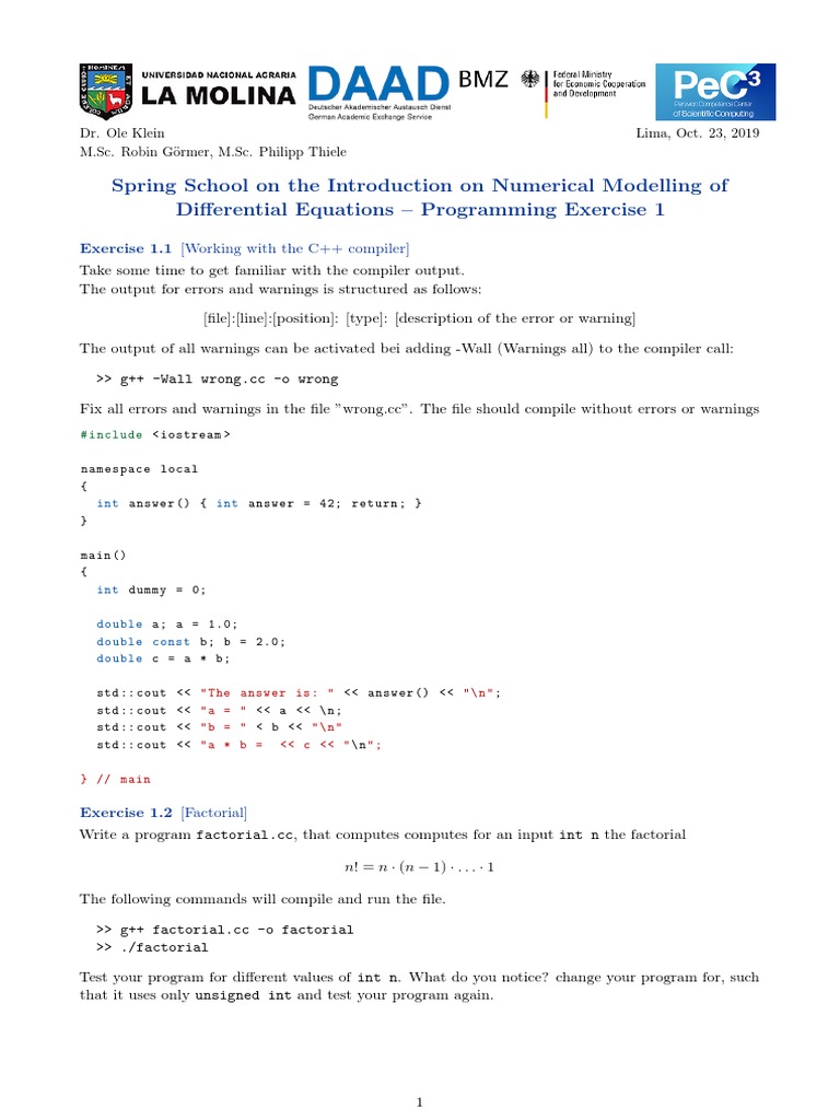 Lima Spring School All Exercises Nov 3 2019 | PDF | Mathematics ...