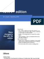 Apa 7 Edition: Dr. Lloyd C. Bautista, DPA