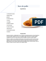 Receta de seco de pollo con menos de