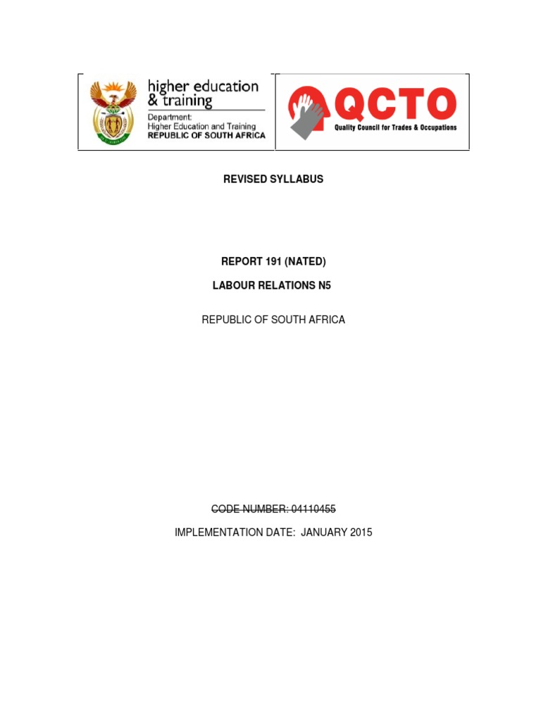 N5 Labour Relations | PDF | Labour Law | Labor Relations