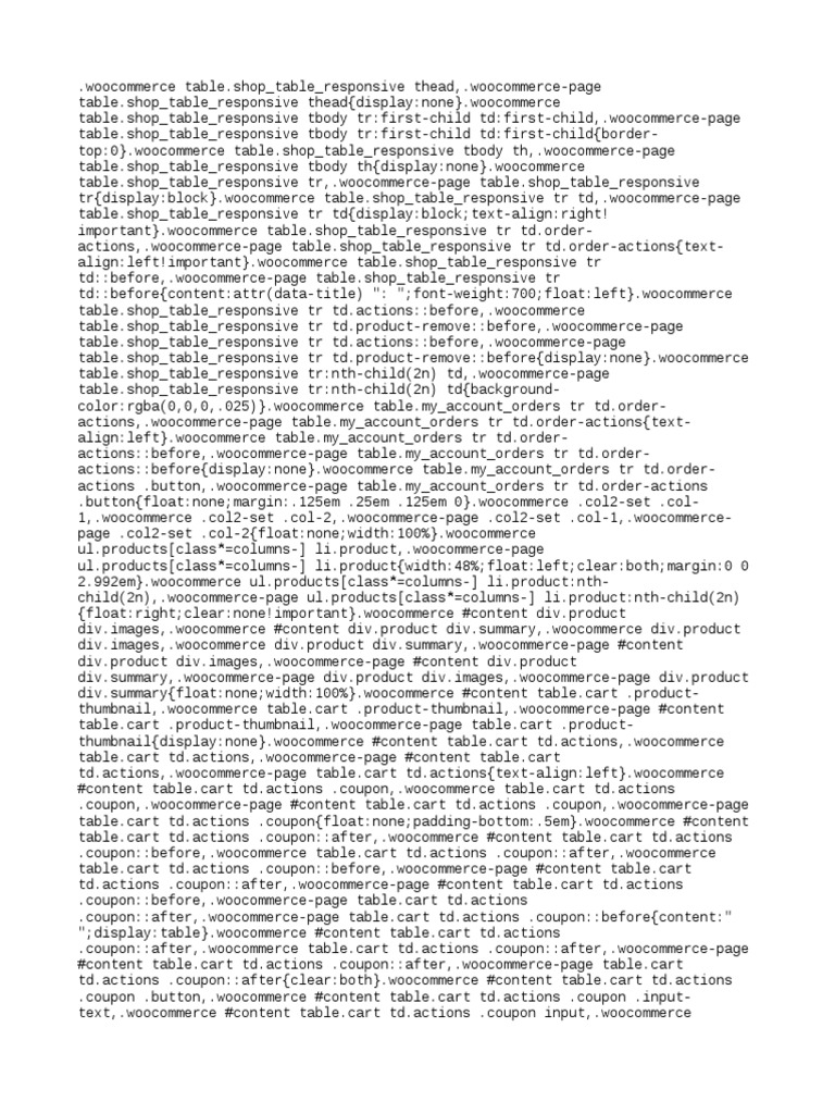 WooCommerce Responsive Table CSS | PDF | Software Engineering ...