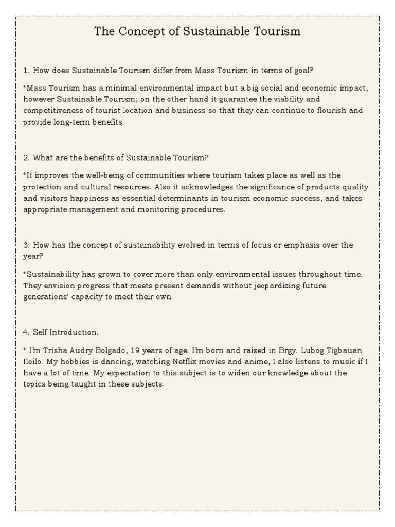 Understanding Sustainable Tourism Benefits | PDF