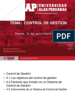 Tema: Control de Gestión: Docente: Dr. Ing. Jaime Salazar Montenegro