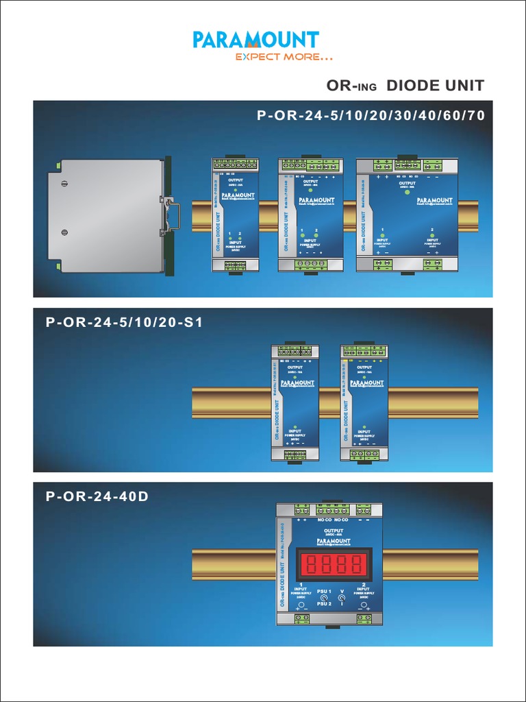 Paramount OR-ing Diode Units Overview | PDF | Power Supply | Relay