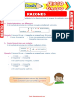 Razón Aritmética y Geométrica para Sexto Grado de Primaria