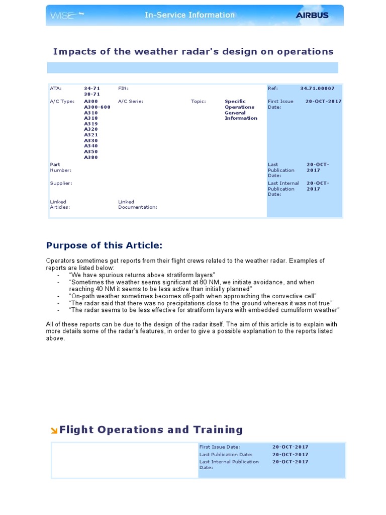 Impacts of The Weather Radar's Design On Operations | PDF | Radar ...