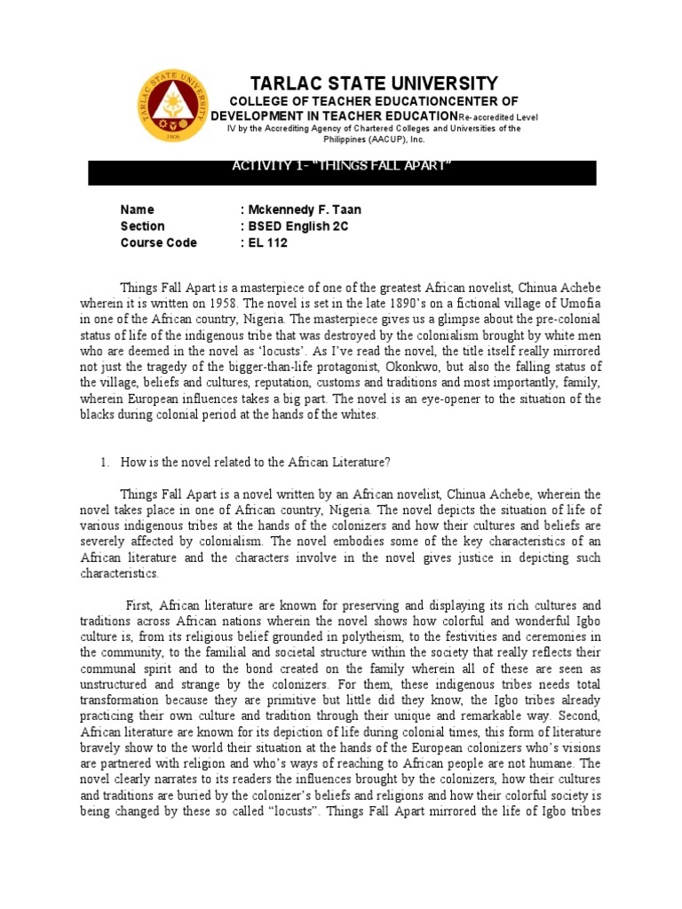 Exploring Igbo Traditions and the Fall of a Community An Analysis of