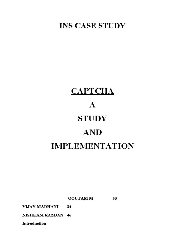 CAPTCHA Study and Implementation Guide | PDF | Cyberspace | Spamming