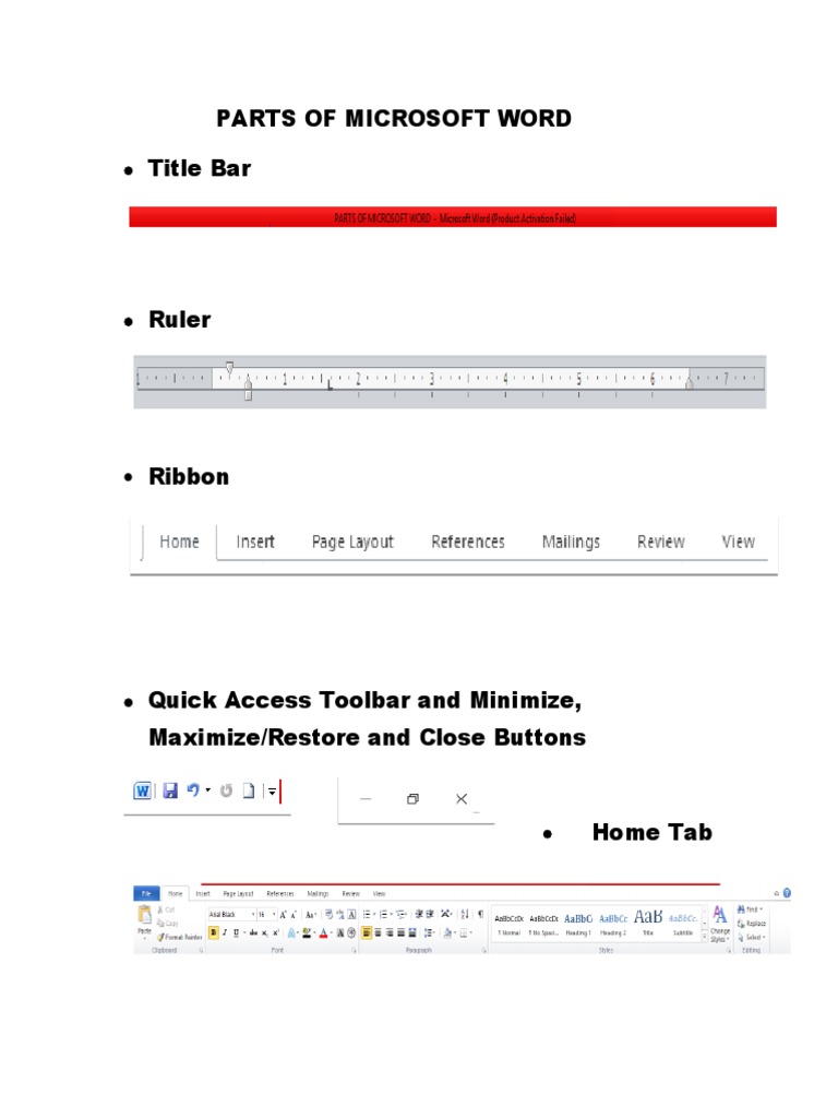 Parts of Microsoft Word Title Bar PDF