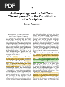 Anthropology and Its Evil Twin - James Ferguson