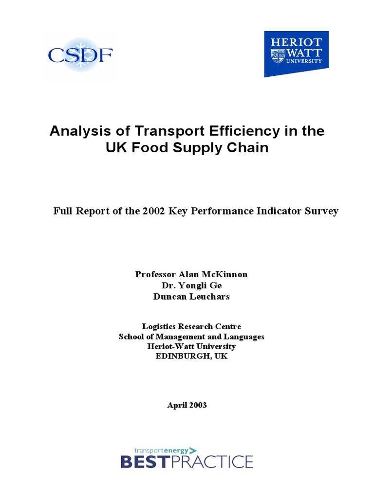 Analysis of Transport Efficiency in The | PDF | Truck | Performance ...