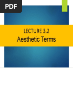 Lecture 3.2 - Aesthetics Terms