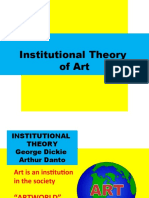 Institutional Theory of Art: Dr. Allan C. Orate, Ue