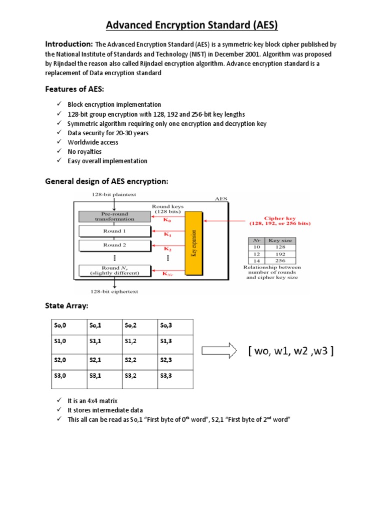 AES Algorithm Steps Explained | PDF | Information Age | Cryptography