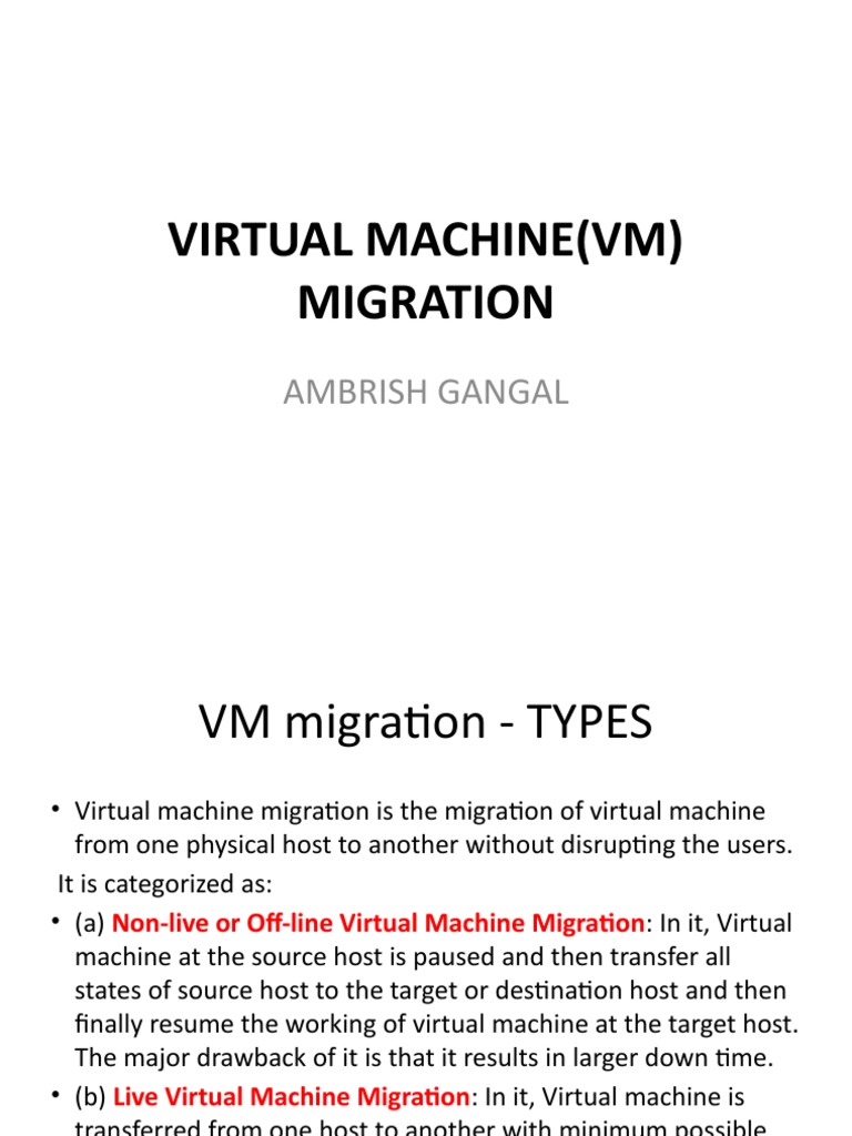 VM Migration Techniques Explained | PDF | Computing | Virtual Machine