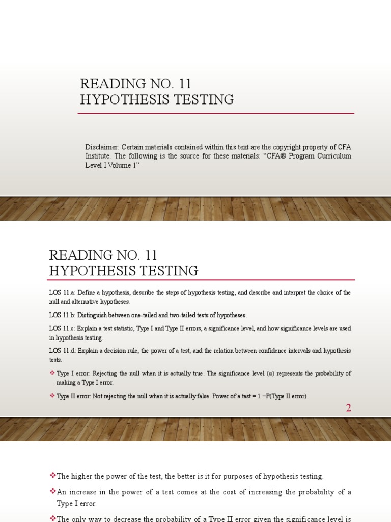 Hypothesis Testing | PDF | P Value | Type I And Type Ii Errors