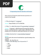 C Programming Interview Questions PDF Download