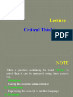 Lecture 2 Critical Thinking